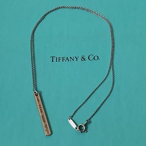 TIFFANY & CO. Vintage 1837 Rubedo Bar Pendant Necklace